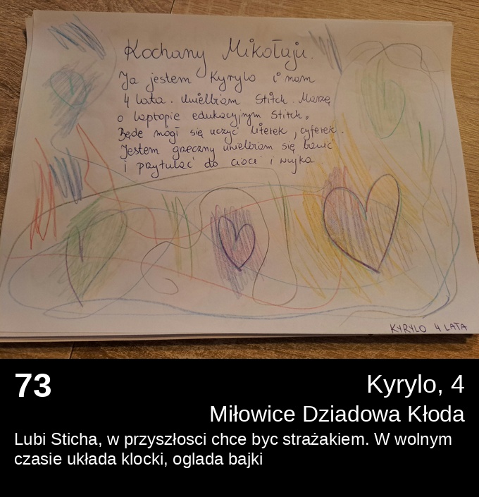 List 73 - Listy do Świętego Mikołaja 2025