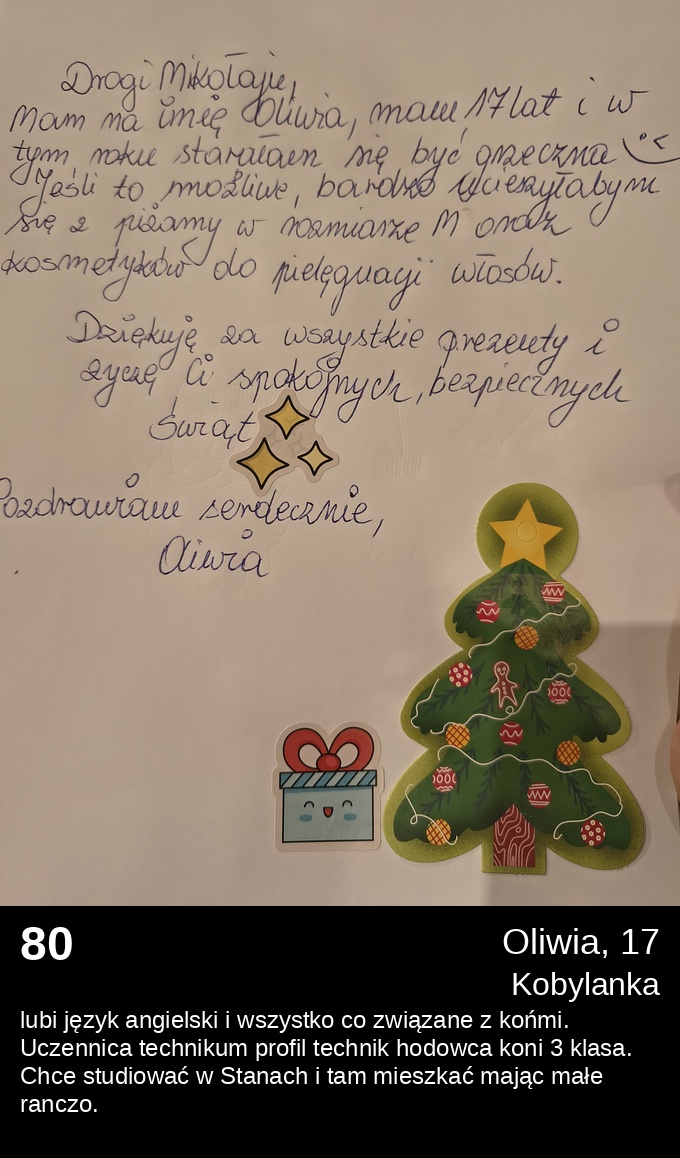 List 80 - Listy do Świętego Mikołaja 2025
