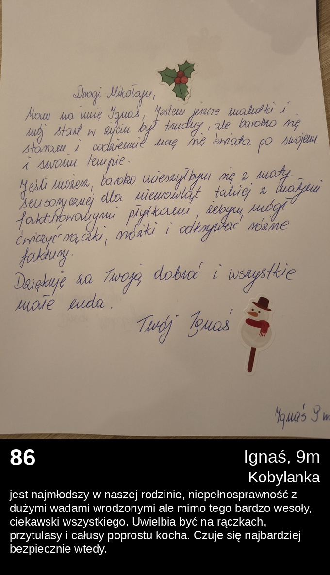 List 86 - Listy do Świętego Mikołaja 2025