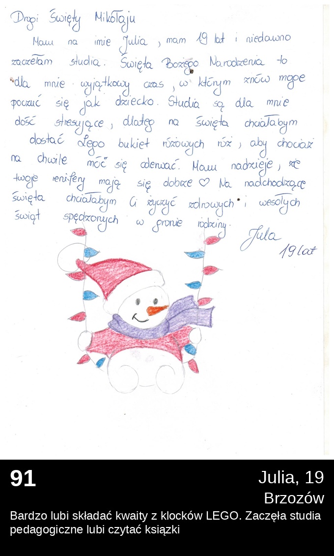 List 91 - Listy do Świętego Mikołaja 2025