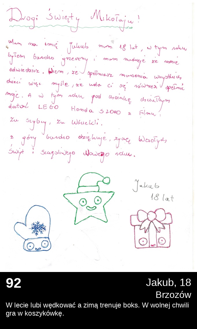 List 92 - Listy do Świętego Mikołaja 2025