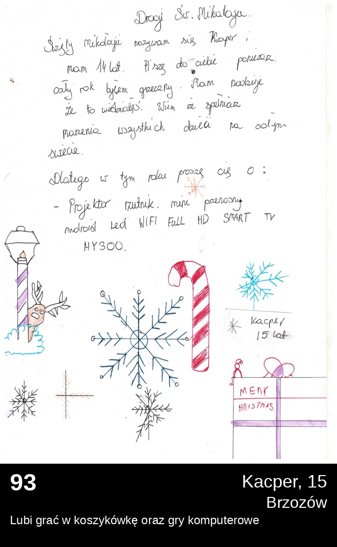 List 93 - Listy do Świętego Mikołaja 2025