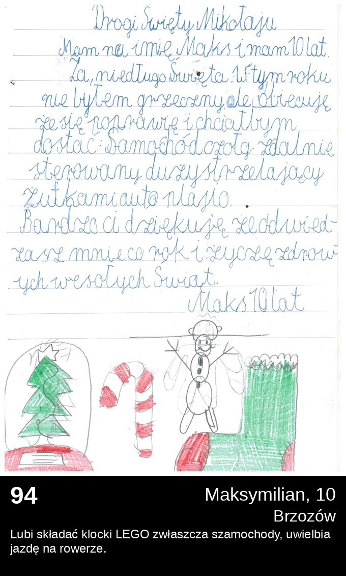 List 94 - Listy do Świętego Mikołaja 2025